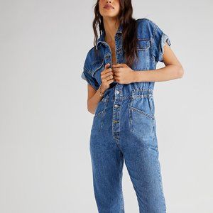 XS Sapphire Blue Marcie Coverall Jumpsuit from Free People